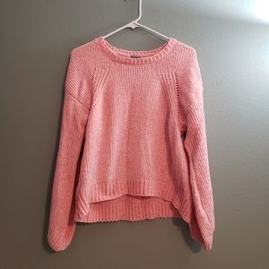 F21 Pink chunky chenille sweater